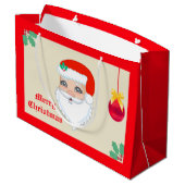 Kerstbal en kerstman groot cadeauzakje (Achterkant Gekanteld)