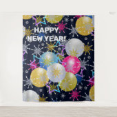 Kerstbal en Sneeuwvlokken Feestelijke Fijndag Wandkleed (Voorkant)