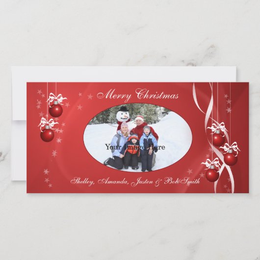 Kerstbal Fotokaart Feestdagenkaart (Voorkant)