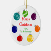 Kerstbal - Gepersonaliseerde kerstboomstructuur Keramisch Ornament (Rechts)