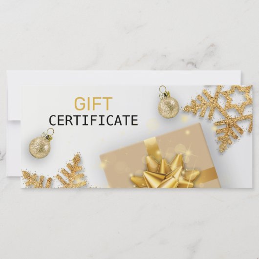 kerstbal Gold Gift Gold Snowflakes (Voorkant)