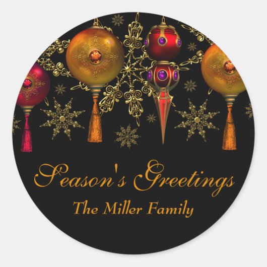 Kerstbal Kerstmis Wensen Sticker (Voorkant)