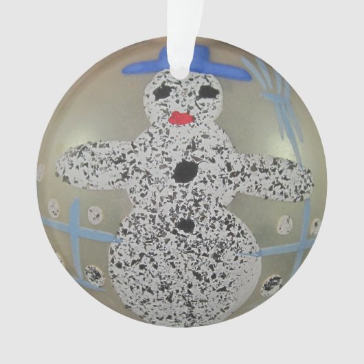  kerstbal met grijs zand ornament (voorkant)