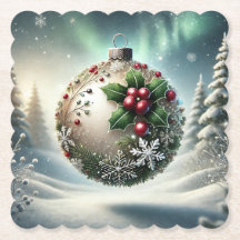 Kerstbal Onderzetters Verschillende Vormen Cadeau