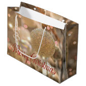 Kerstbal, Ornament, feestdag, vrolijk kerstfeest Groot Cadeauzakje (Voorkant Gekanteld)