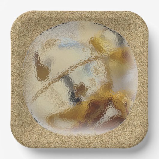 kerstbal papieren bordje (Voorkant)