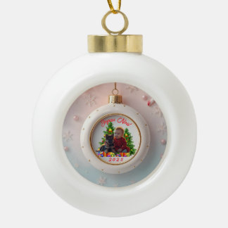 Kerstbal Persoonlijke Familie Foto Keramische Bal Ornament