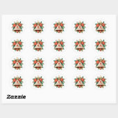 kerstbal ronde sticker (Vel)