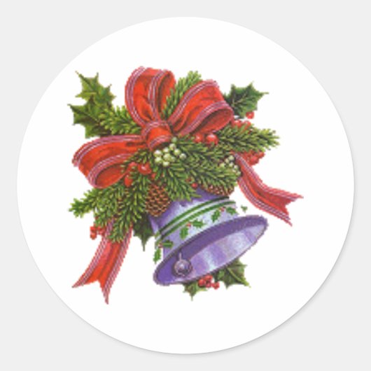 kerstbal ronde sticker (Voorkant)