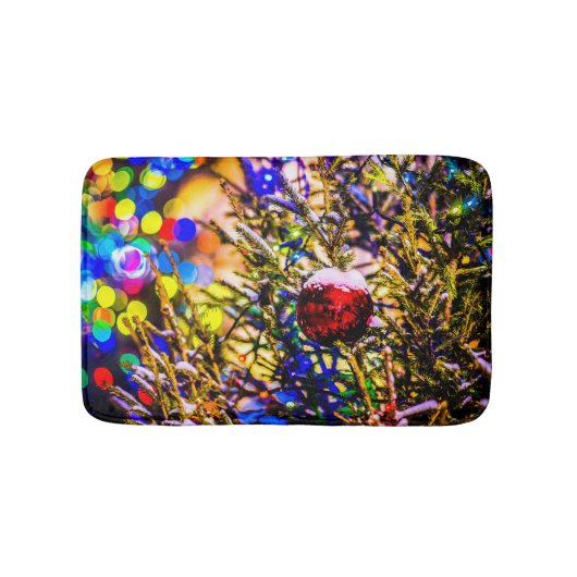 Kerstbal rood badmat (Voorkant)