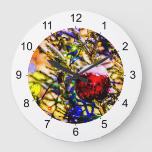Kerstbal rood grote klok