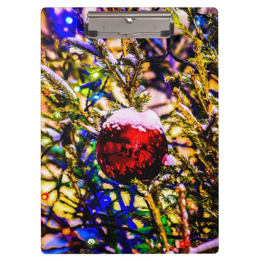Kerstbal rood klembord (Voorkant)