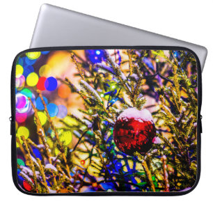 Kerstbal rood laptop sleeve