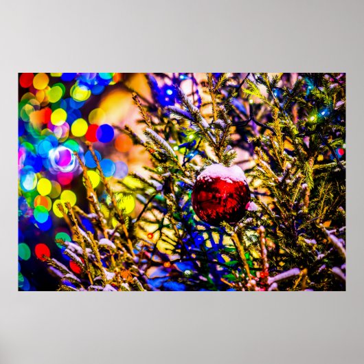 Kerstbal rood poster (Voorkant)