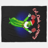 kerstbal Santa Hat Pickle Fleece Deken (Voorkant (Horizontaal))