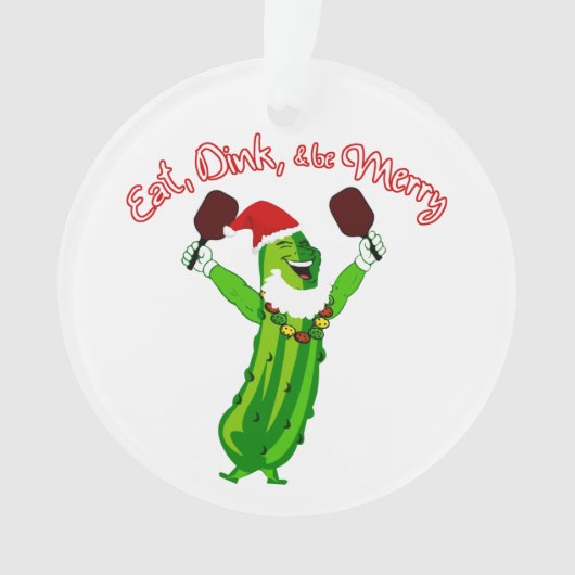 kerstbal Santa Hat Pickle Ornament (voorkant)