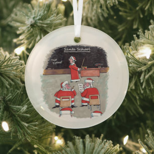 Kerstbal Santa Test ronde glazen ornament