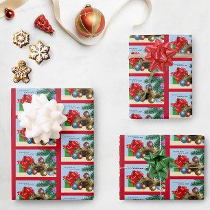 Kerstbal Siamese Kat Grappig Inpakpapier Vel