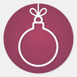 Kerstbal Sticker. Plaats voor tekst. Ronde Sticker