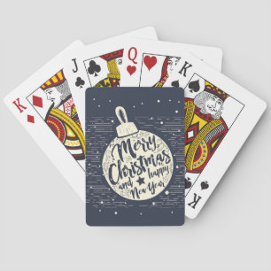 Kerstbal typografie speelkaarten uit het verleden