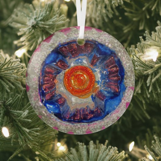  kerstbal van inwendig glas - kosmos glas ornament (Insitu)