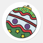 kerstbal-versiering ronde sticker (Voorkant)