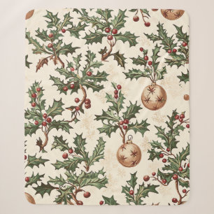 Kerstbal Vintage Crème Hulstbes Goud Sherpa Deken
