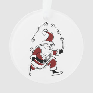 Kerstbal Vintage Schaatsende Kerstman Ornament