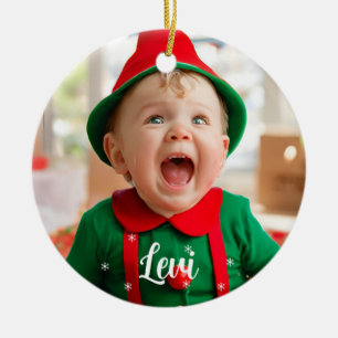 Kerstbal voor de eerste kerst van de baby Elf in Keramisch Ornament