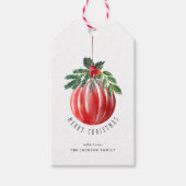 Kerstbal Vrolijk Kerstfeest Cadeaulabel (Voorkant)