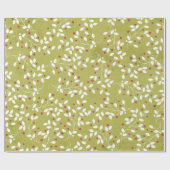 Kerstbalen Holly Bells Berry Wrapping Paper Cadeaupapier (Vlak)