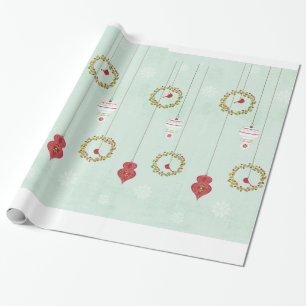 Kerstbalen Holly Ornamenten inpakpapier