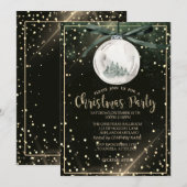 Kerstballen Bomen Stippen Bedrijf Kerstfeest Kaart (Voorkant / Achterkant)