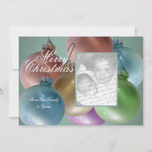 kerstballen Colorful Photo Flat Card Feestdagenkaart