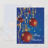 Kerstballen en linten Briefkaart (Voorkant / Achterkant)