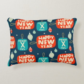 kerstballen en ornamenten  patroon achteraan accent kussen