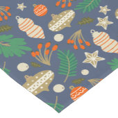 Kerstballen en Winter Blauw gebladerte Korte Tafelloper (Hoek)