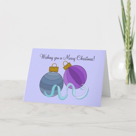  kerstballen feestdagen kaart (Voorkant)