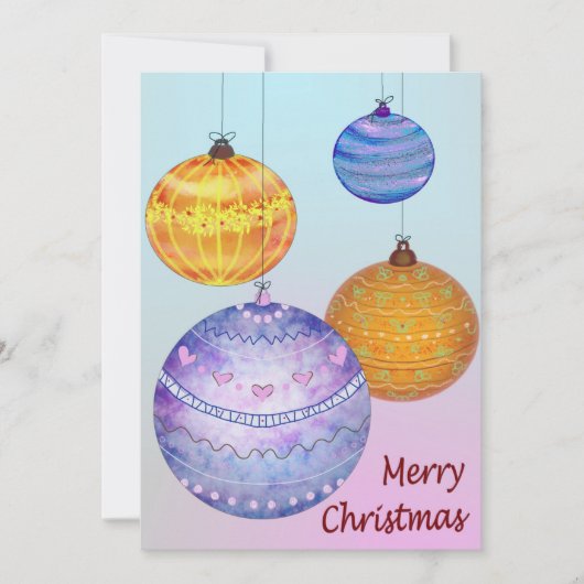 kerstballen feestdagenkaart (Voorkant)