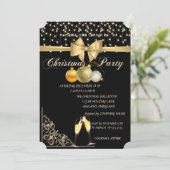 kerstballen, glas, Bow Company Kerstparty Kaart (Staand voorkant)