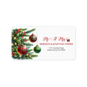 Kerstballen groen & rood geplakt etiket