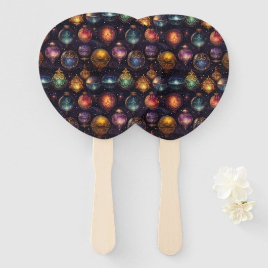 Kerstballen Handventilatoren Handwaaier (Voorkant en achterkant)