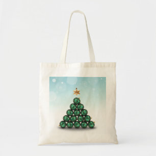 kerstballen in de vorm van bomen tote bag