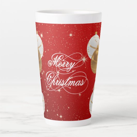 kerstballen latte mok (Voorkant)