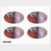 kerstballen ovale sticker (Vel)