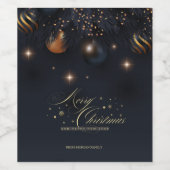 Kerstballen Pine Tree Branches Zwart Wijn Etiket (Enkel label)