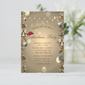 Kerstballen Pinecones Santa Hat Kerstmis Kaart (Staand voorkant)