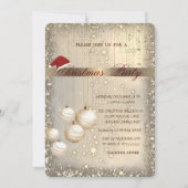 Kerstballen Santa Hat Sparkle kerstfeest Kaart (Voorkant)