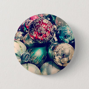 Kerstballen uit grootmoeders tijd ronde button 5,7 cm