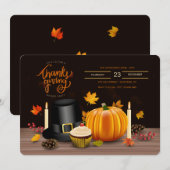 Kerstballen uitnodiging voor Thanksgiving Day (Voorkant / Achterkant)